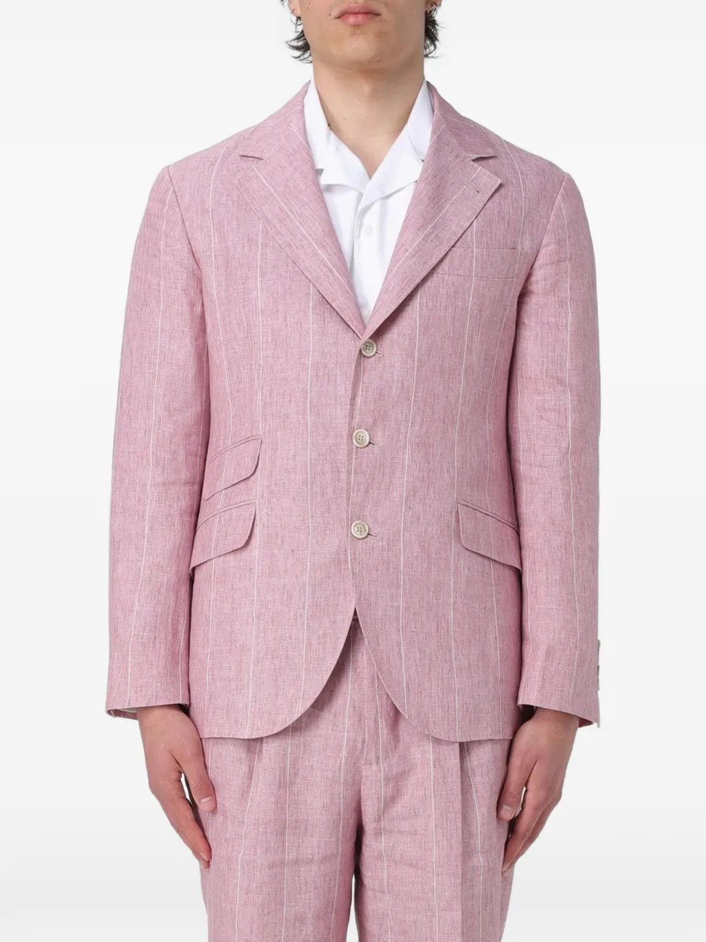 Brunello Cucinelli pinstripe-pattern blazer - Pink