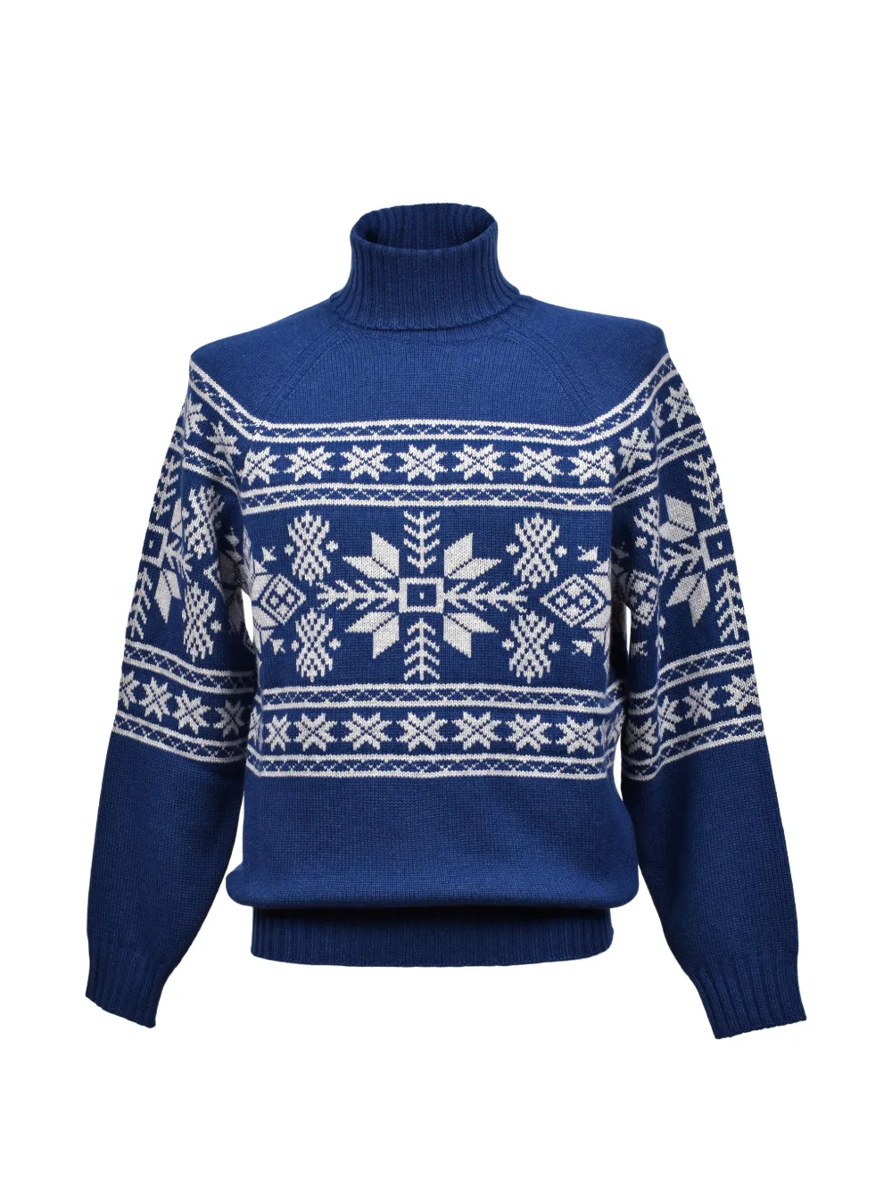 Brunello Cucinelli patterned turtleneck sweater - Blu