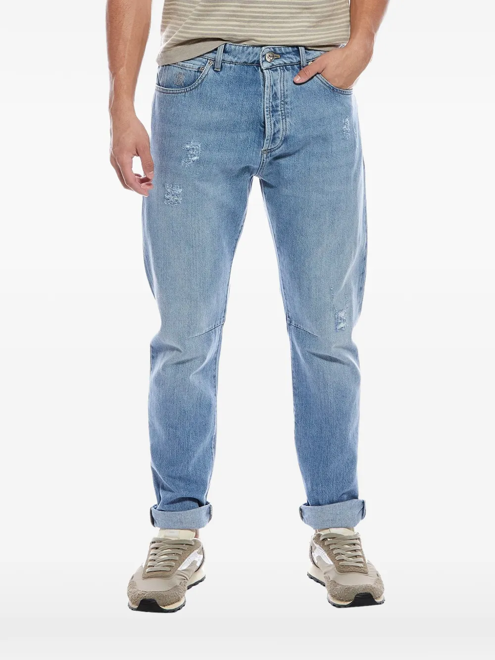 Brunello Cucinelli distressed jeans - Blau