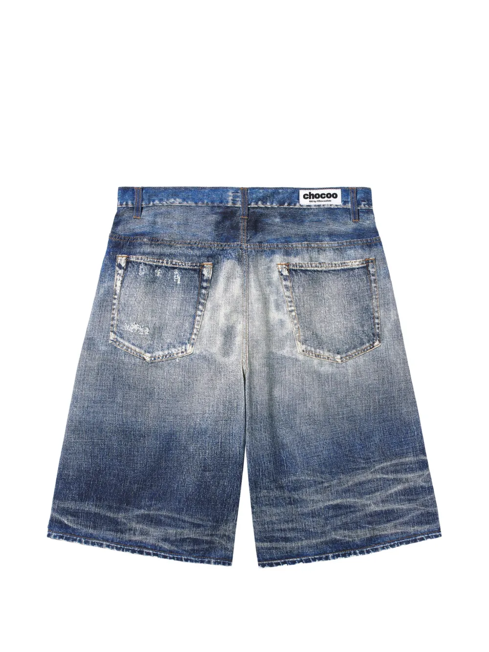 Chocoolate Distressed Faded-effect Shorts In Multi