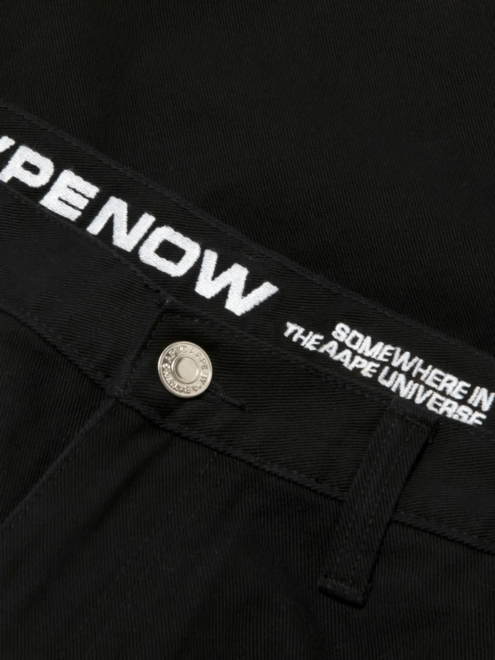 AAPE BY *A BATHING APE Shorts met geborduurd logo Zwart