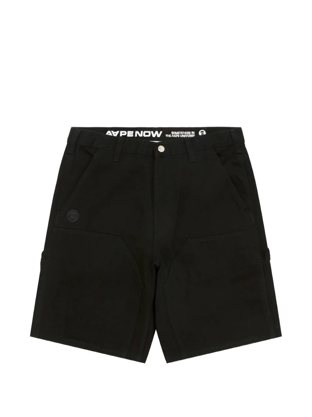 AAPE BY *A BATHING APE® logo-embroidered cotton shorts - Schwarz