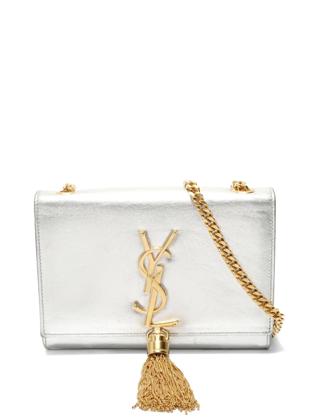 Saint Laurent Pre-Owned 2010-2020s tassel YSL shoulder bag - Argento