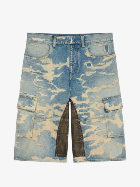 Givenchy distressed-effect cargo denim shorts
