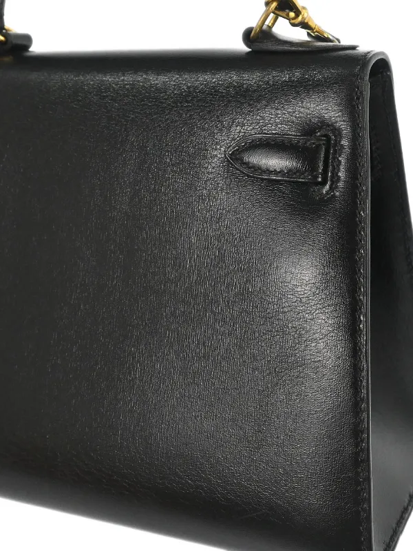 Hermès Pre-Owned 1989 Mini 20 Kelly Sellier Handbag | Black | FARFETCH
