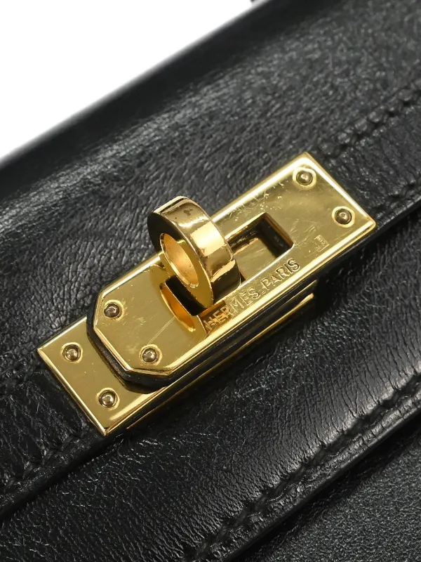 Hermès Pre-Owned 1989 Mini 20 Kelly Sellier Handbag | Black | FARFETCH