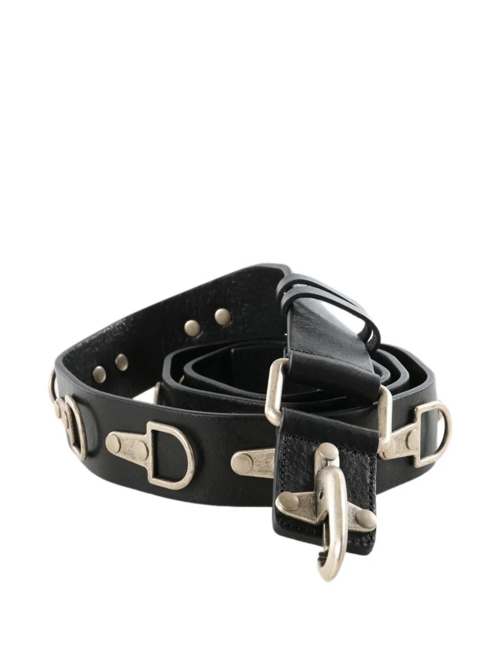 THUG CLUB leather belt - Nero