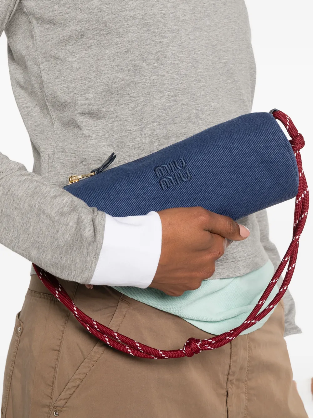 Miu Gabardine buidel Blauw