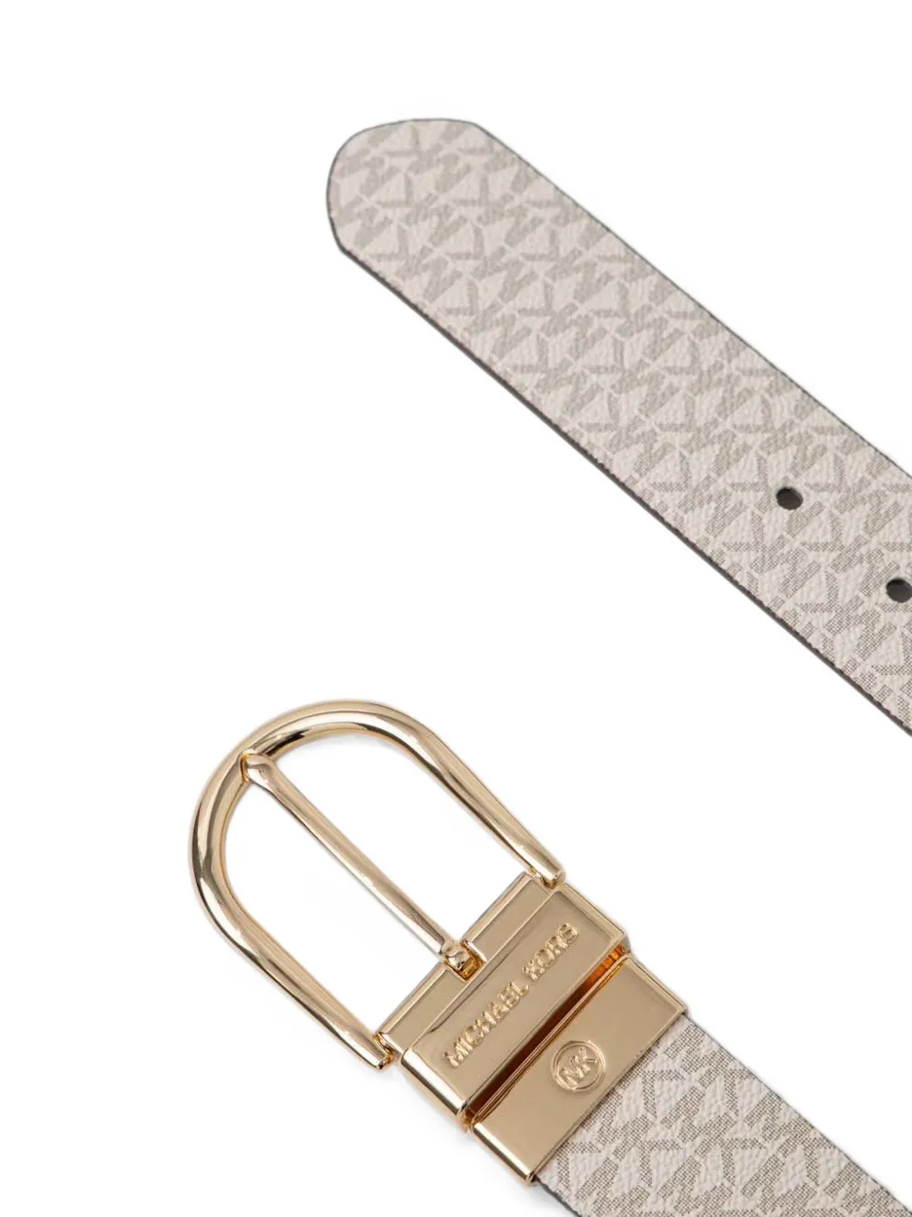 Michael Kors logo-print reversible belt Beige