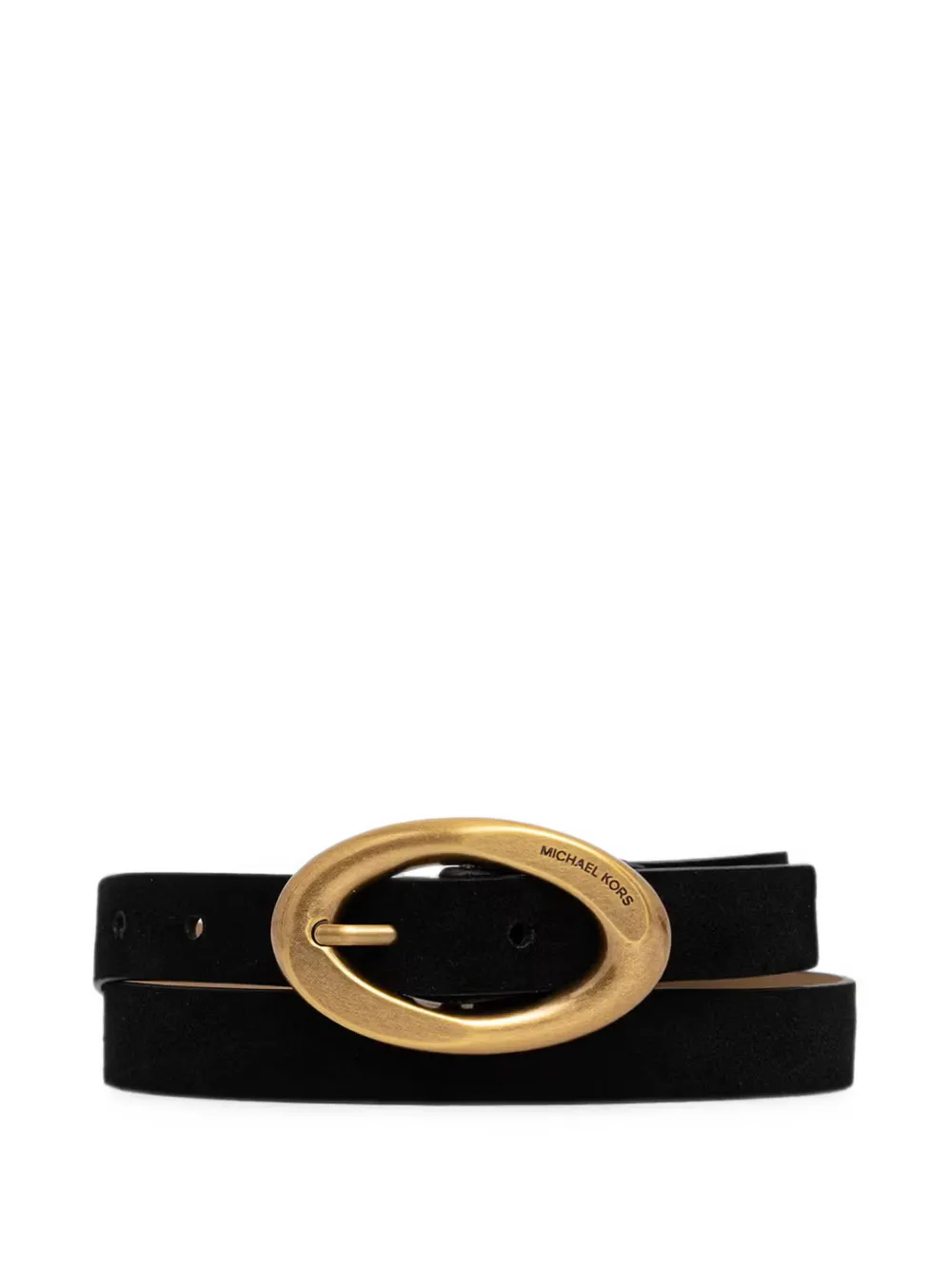Michael Michael Kors oval-buckle suede belt - Nero
