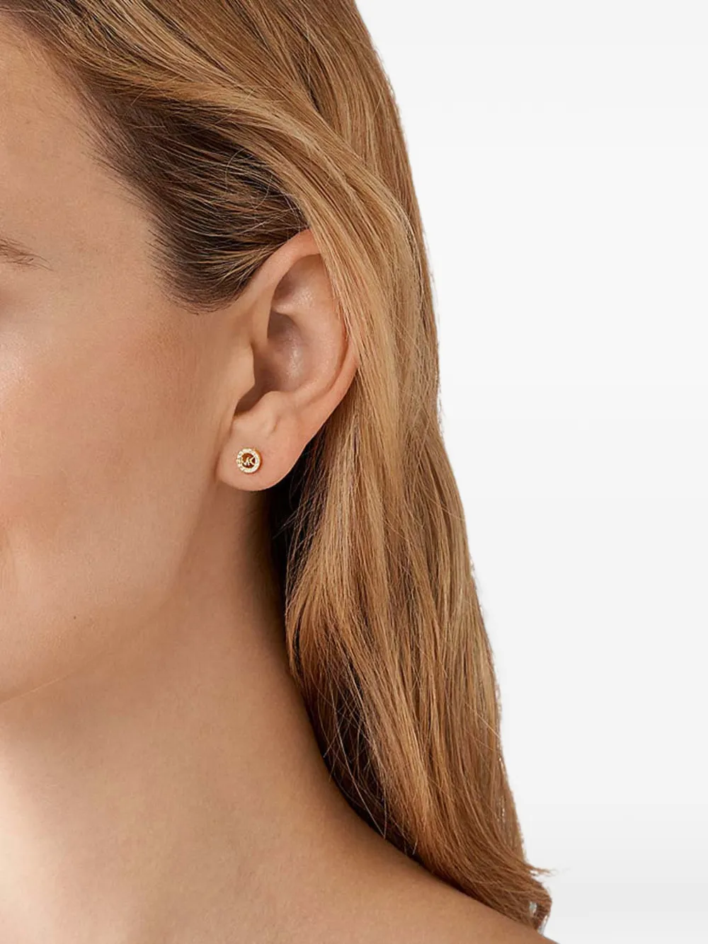 Michael Kors MK-logo crystal-embellished earrings - Gold