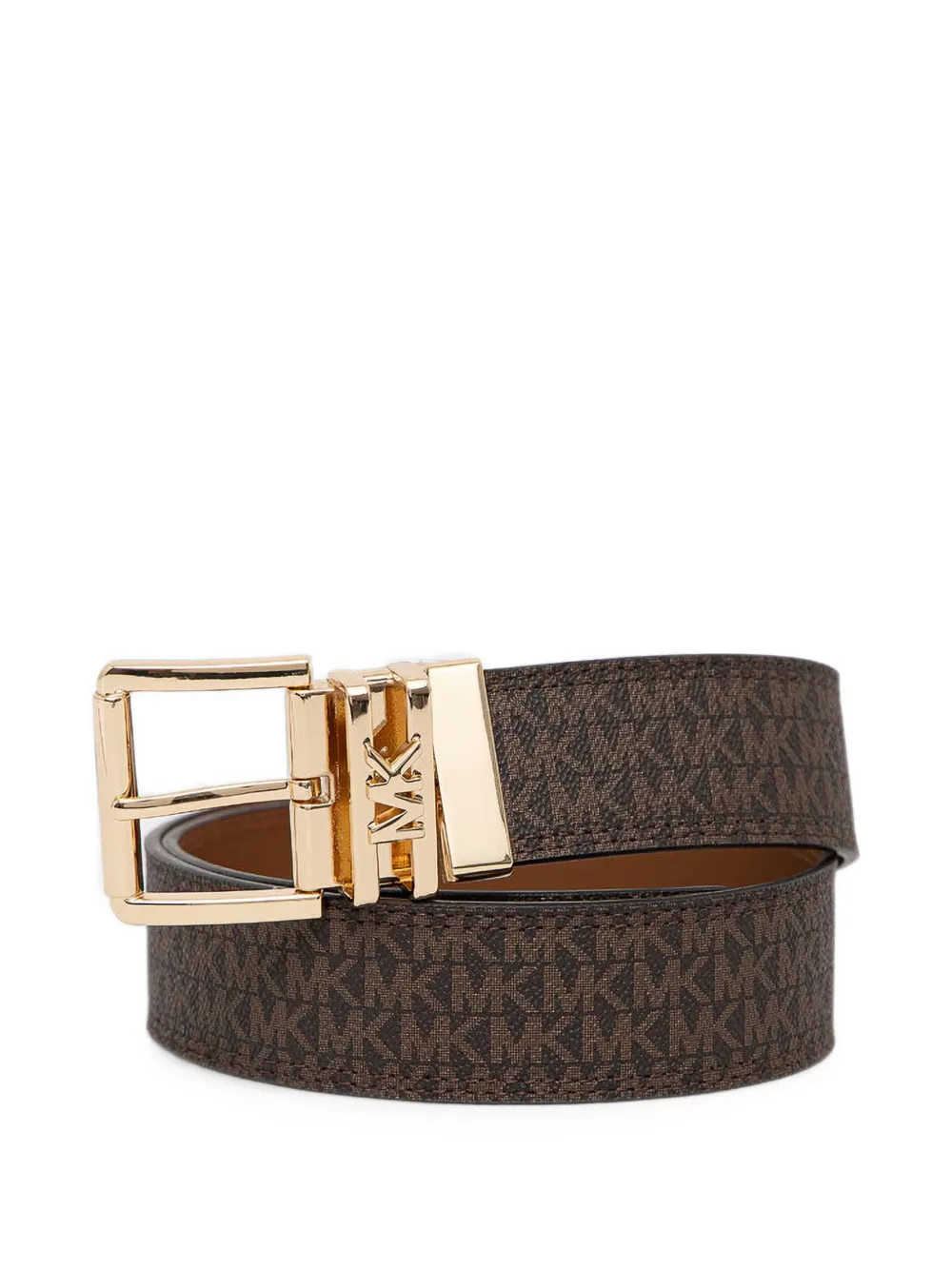 Michael Kors Omkeerbare riem met monogram-print Bruin