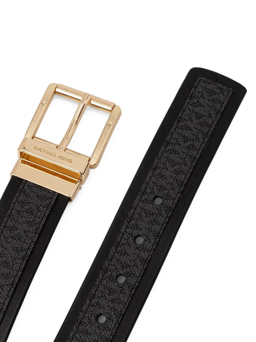 Michael Kors monogram-print buckle belt Zwart