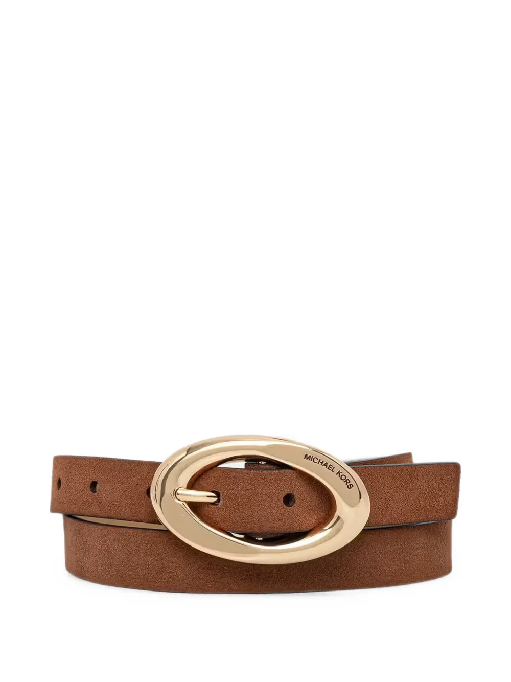 Michael Michael Kors oval-buckle suede belt - Marrone