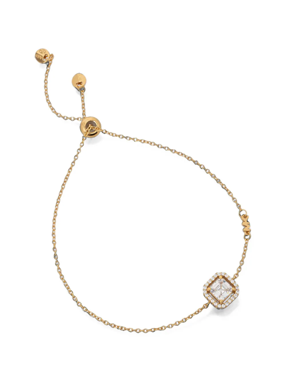 Michael Kors precious metal-plated sterling silver pavé slider bracelet - Oro