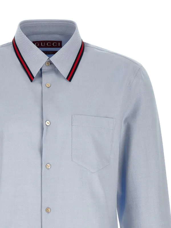 gucci long sleeve dress shirt Gucci Men's Dress Shirt 39/15.5 Red/White Stripe, Made in Italy, Long Sleeve