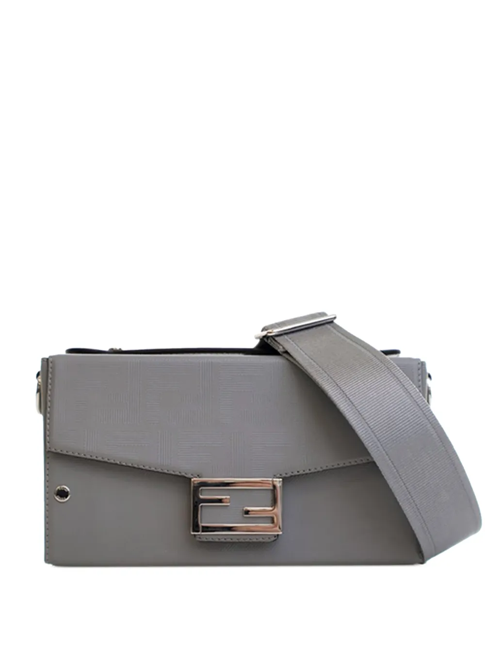 Fendi Pre-Owned 2010-2026 Zucca Calfskin Soft Trunk Baguette satchel - Grigio