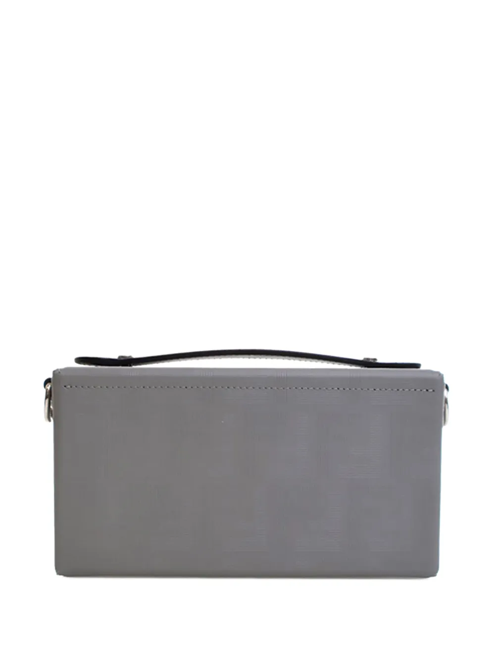  Fendi Pre-owned Borsa A Tracolla Baguette Soft Trunk In Pelle Di Vitello Con Motivo Zucca 2010-2026 - Grigio 