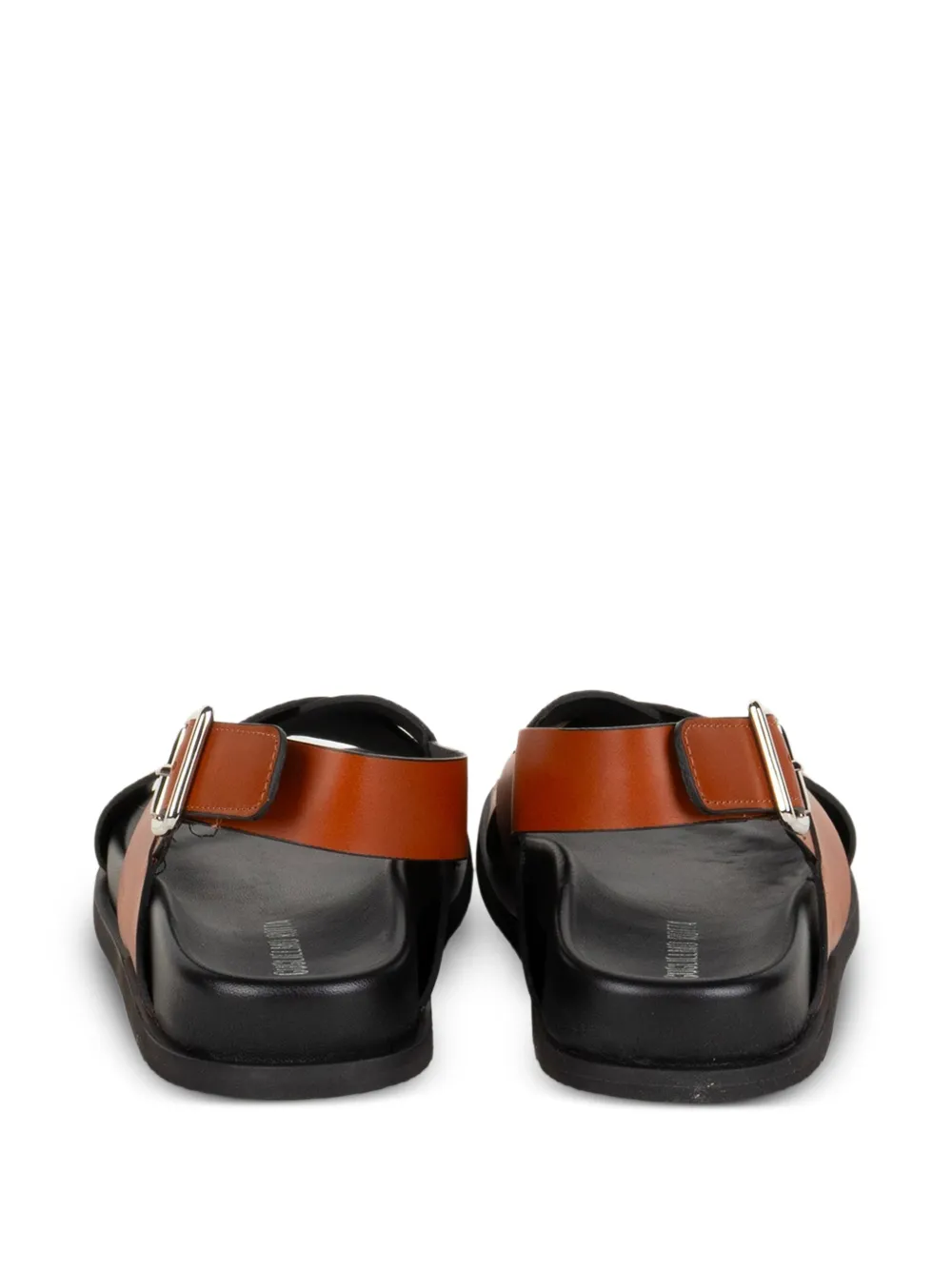 GUGLIELMO ROTTA Twill Ranch crossover-strap buckle-fastening sandals Bruin