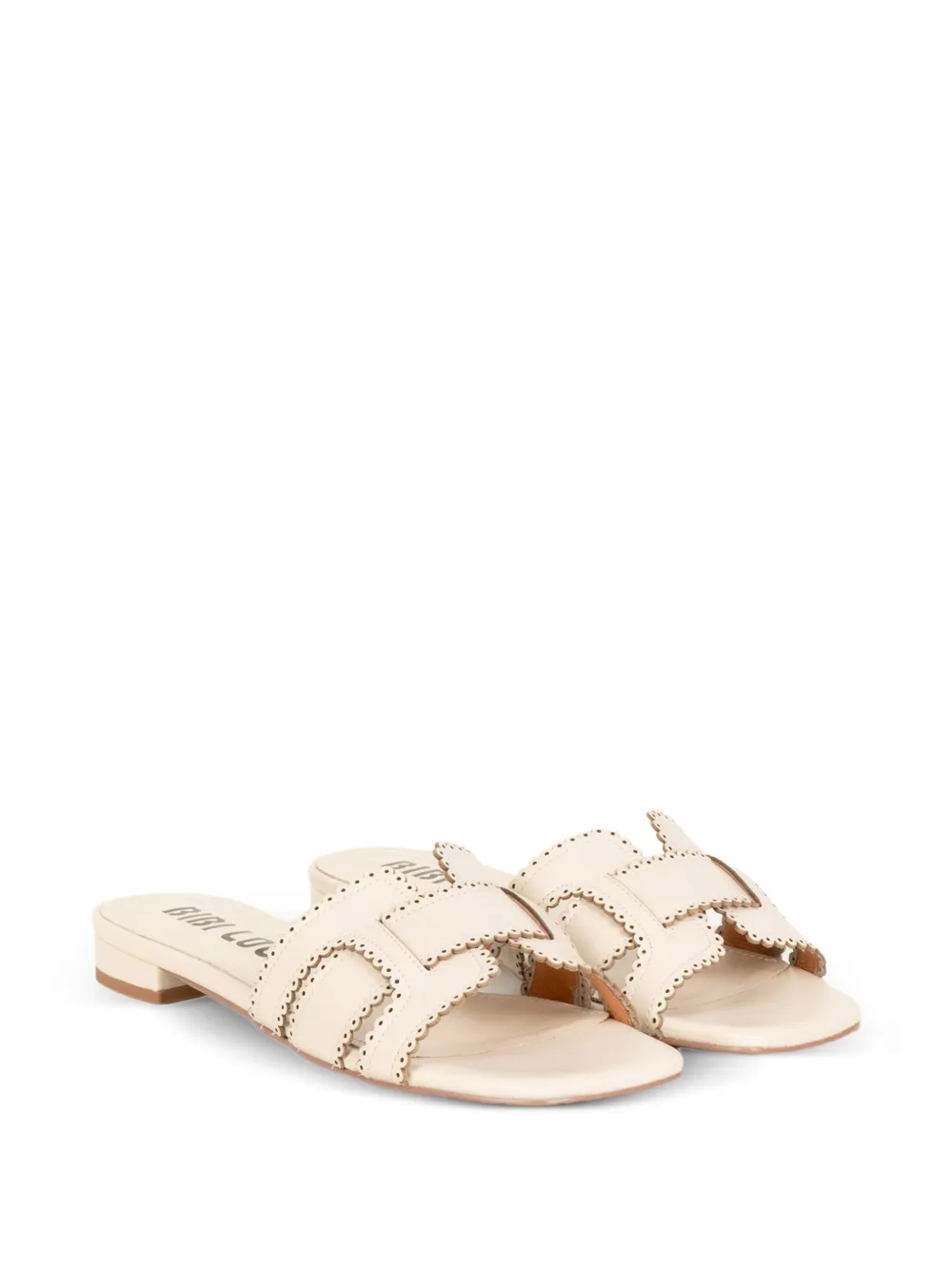 Bibi Lou Holly scalloped cut-out flat sandals Beige