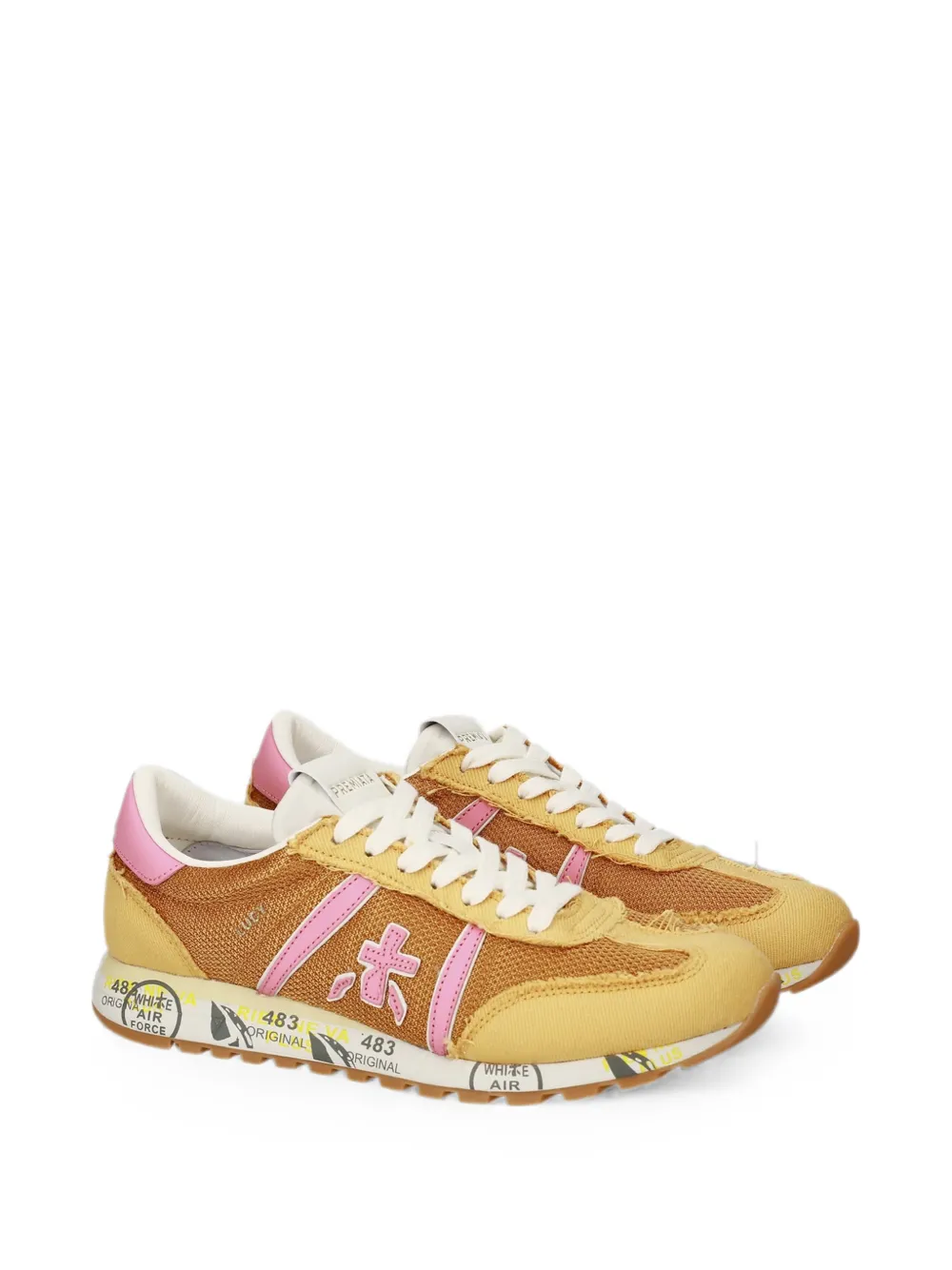 Premiata Lucy panelled sneakers Geel