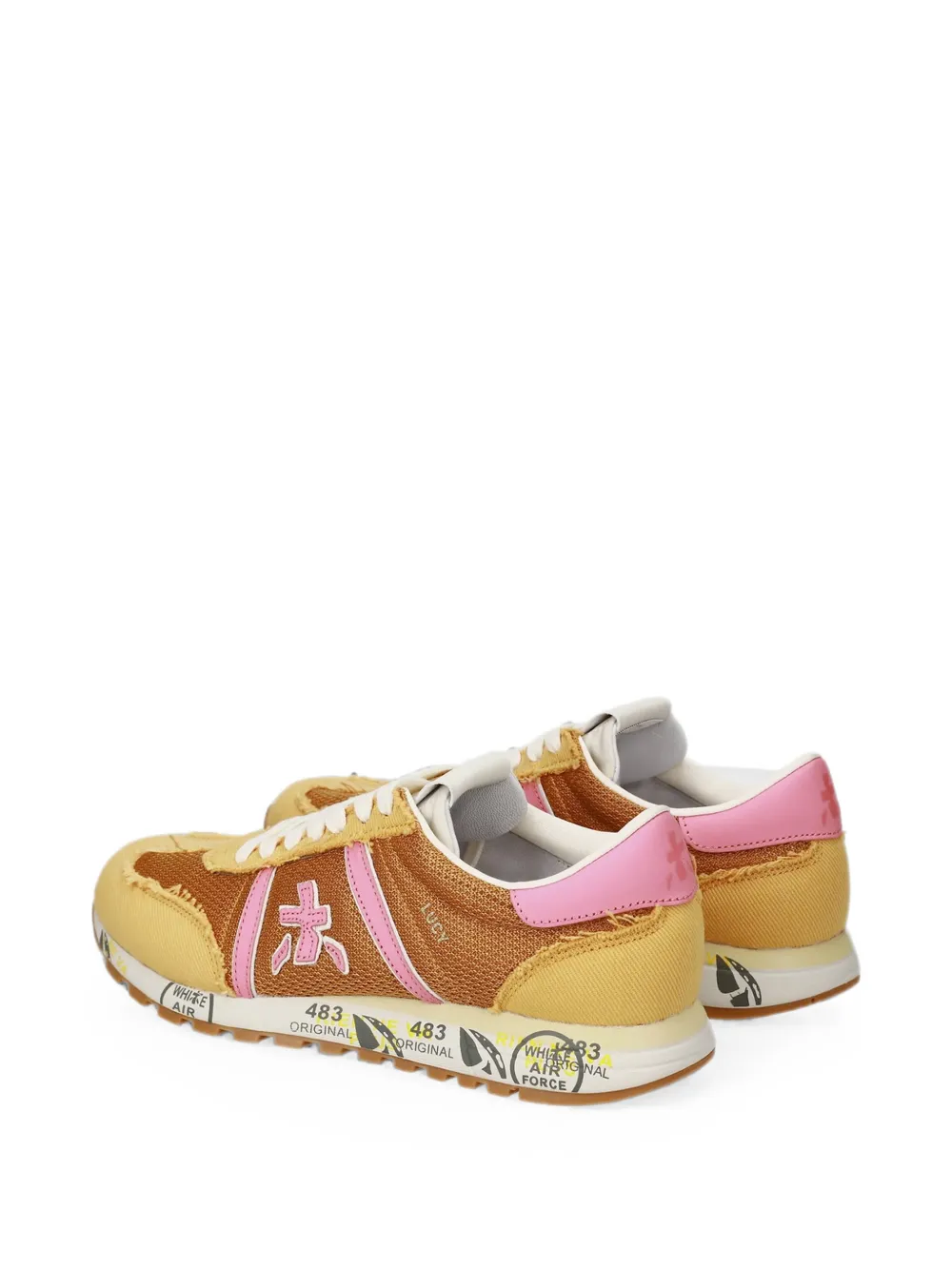 Premiata Lucy panelled sneakers Geel