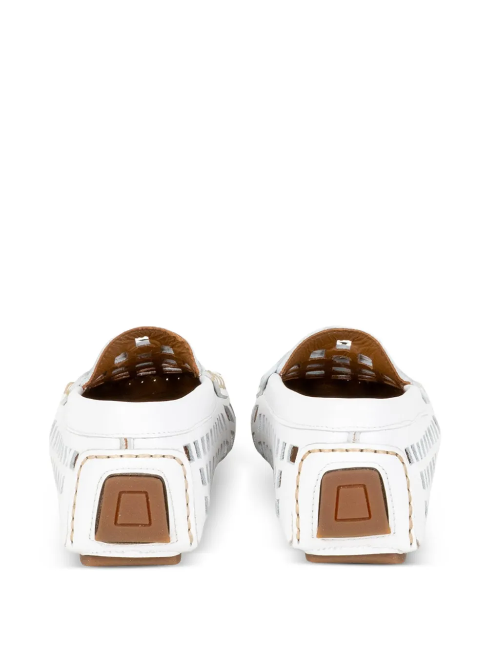 Casadei cut-out logo-plaque loafers Wit