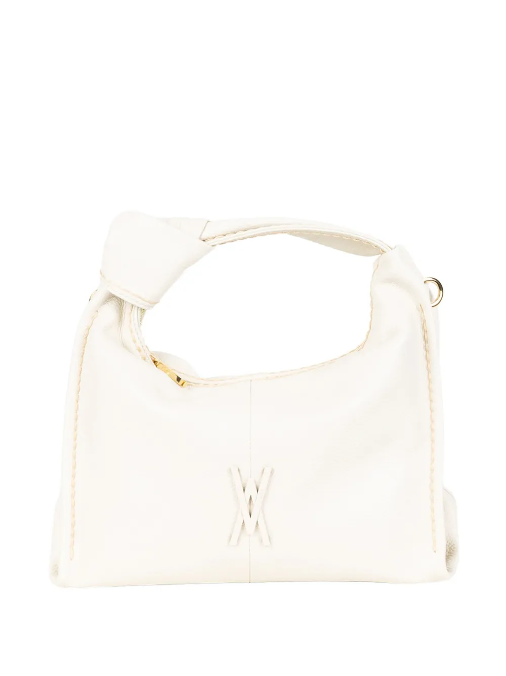 VISONA` knotted leather clutch bag - Toni neutri