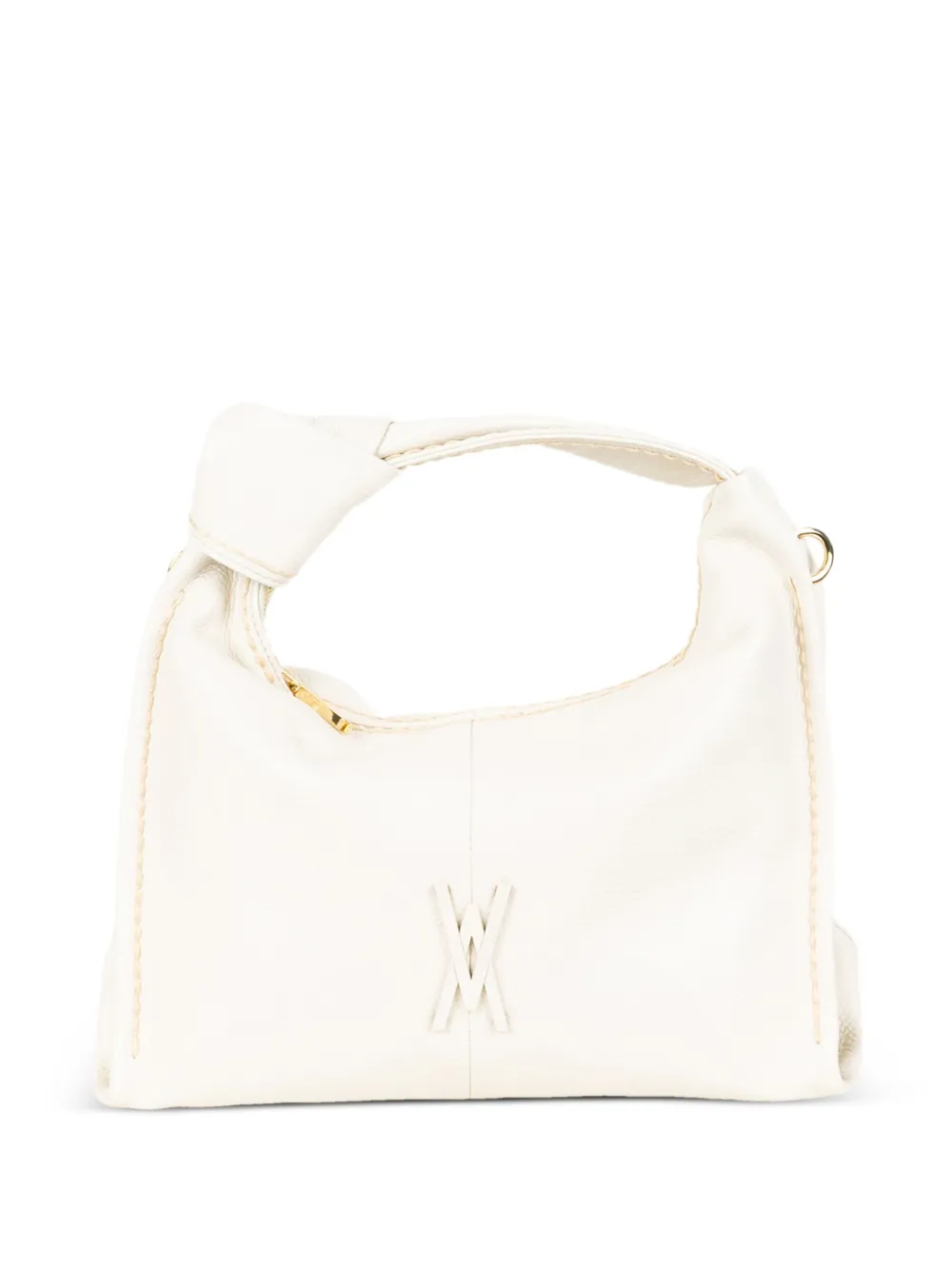 VISONA` knotted leather clutch bag - Toni neutri