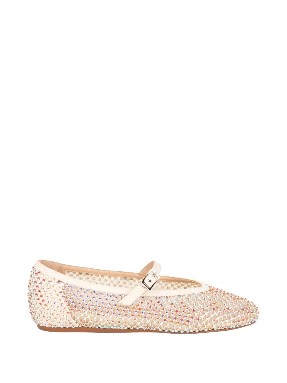 Le Silla Gilda crystal-embellished mesh ballet flats - Toni neutri