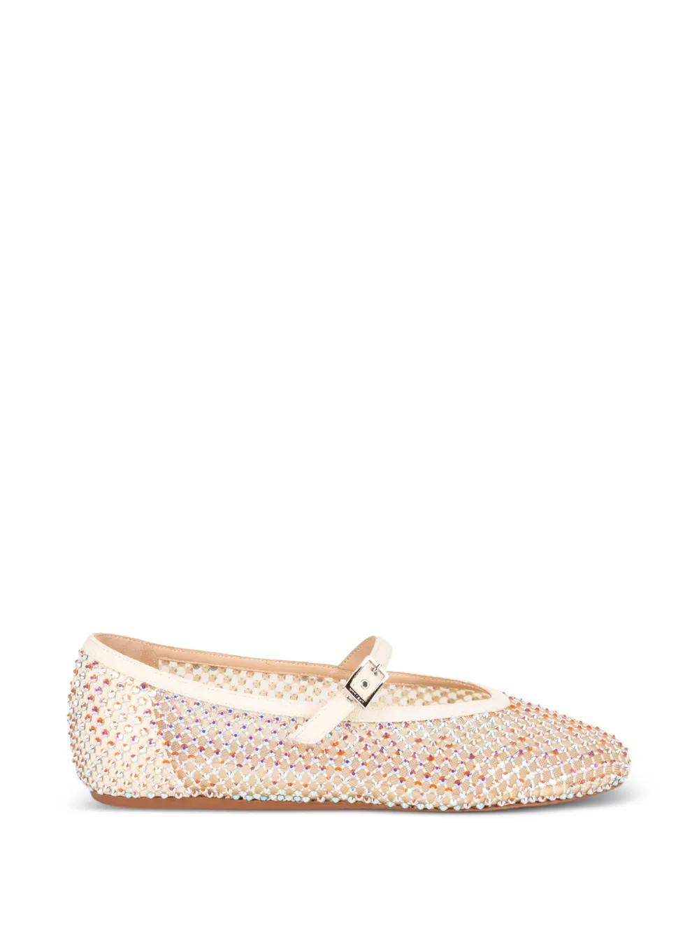 Le Silla Gilda crystal-embellished mesh ballet flats - Toni neutri