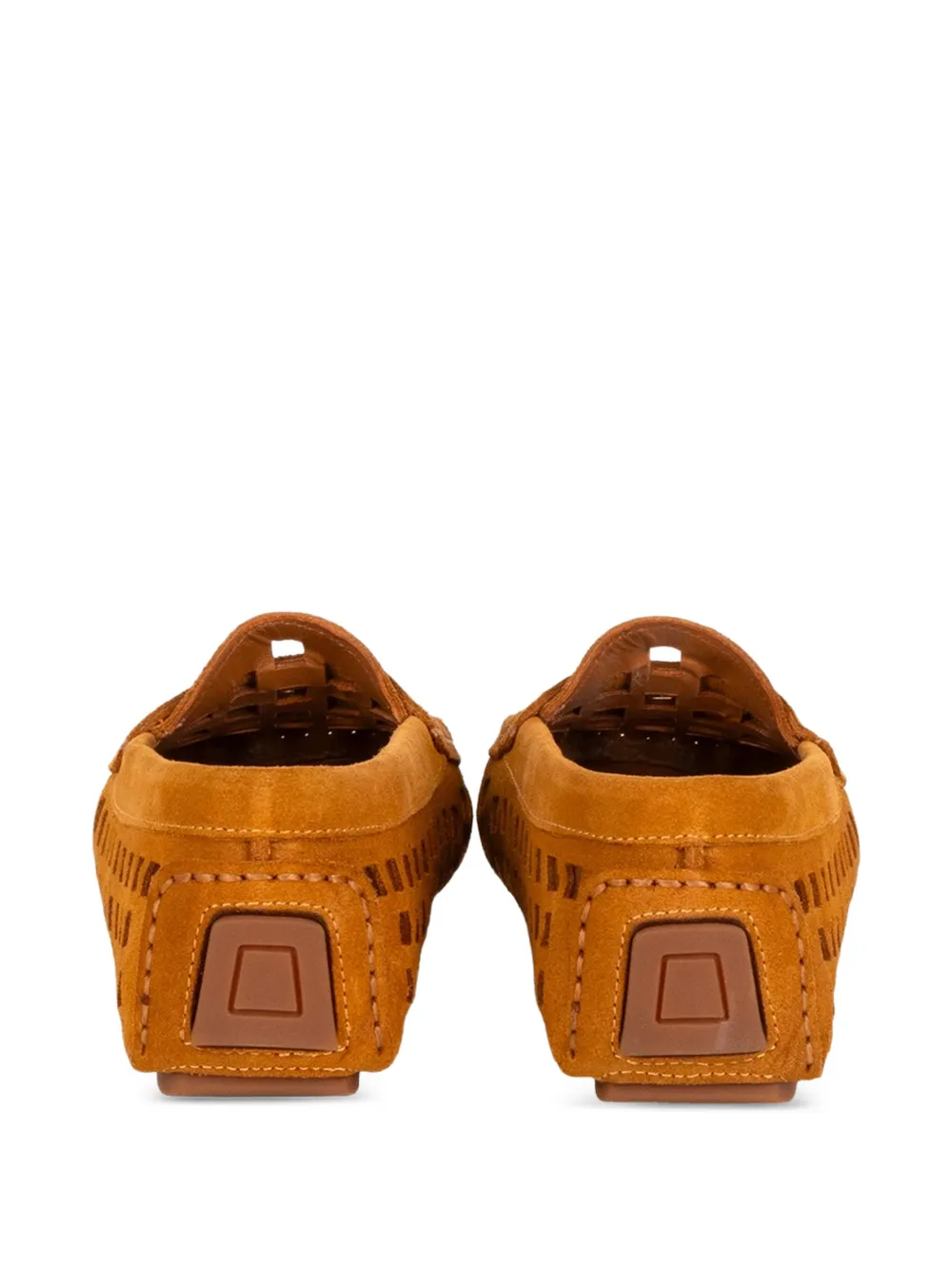Casadei Maxisuede perforated leather loafers Beige