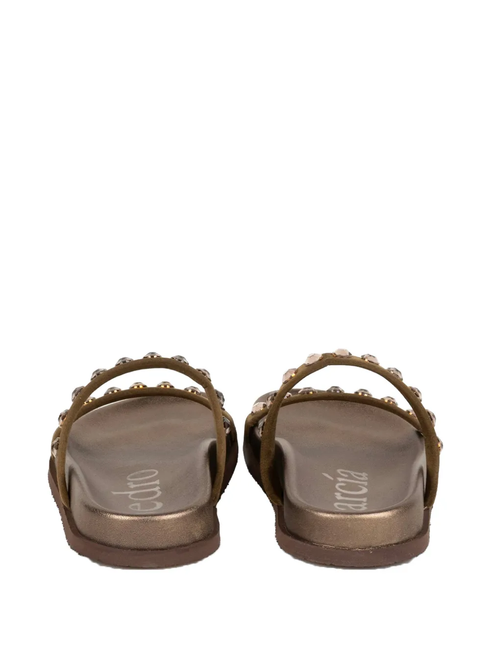 Pedro Garcia Doyle crystal-embellished satin sandals Groen