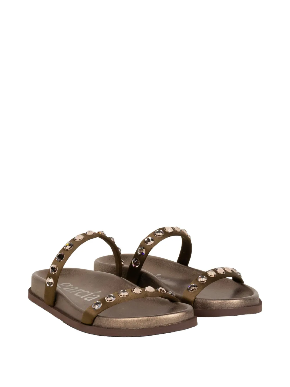 Pedro Garcia Doyle crystal-embellished satin sandals Groen