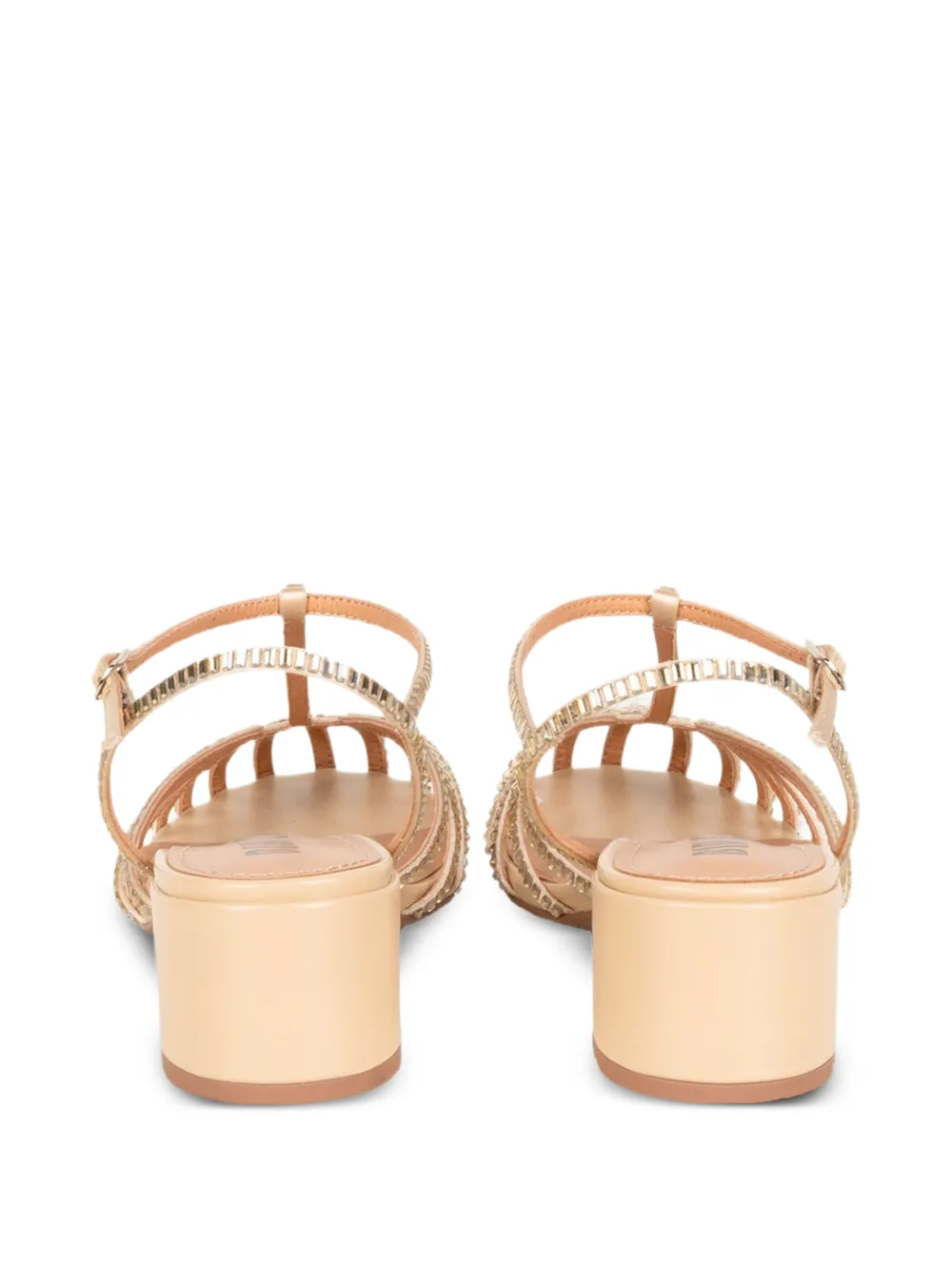 Bibi Lou Serabi crystal-embellished cage sandals Beige