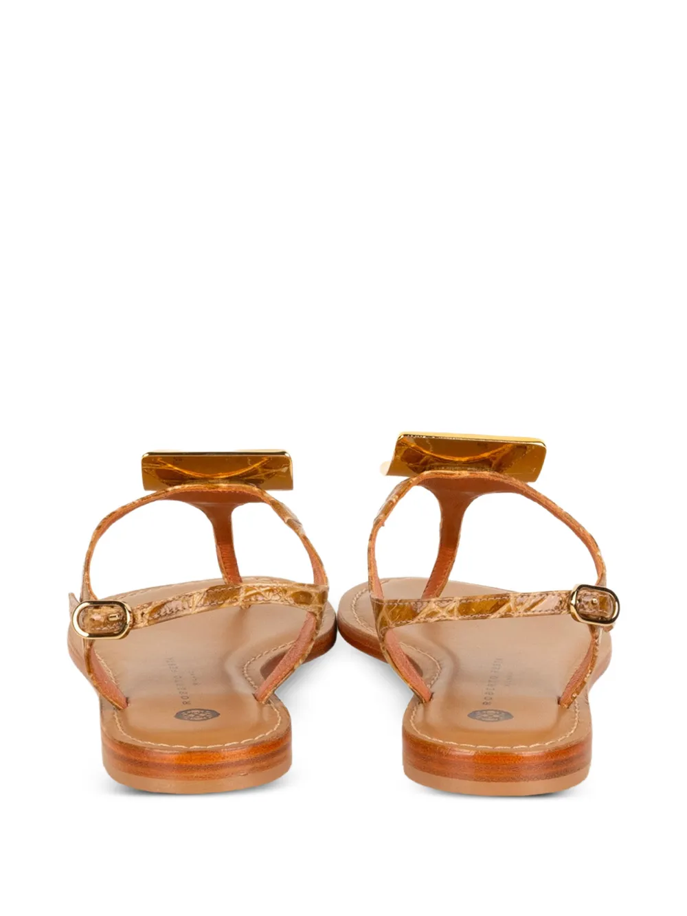 Roberto Festa croc-effect plaque sandals Bruin