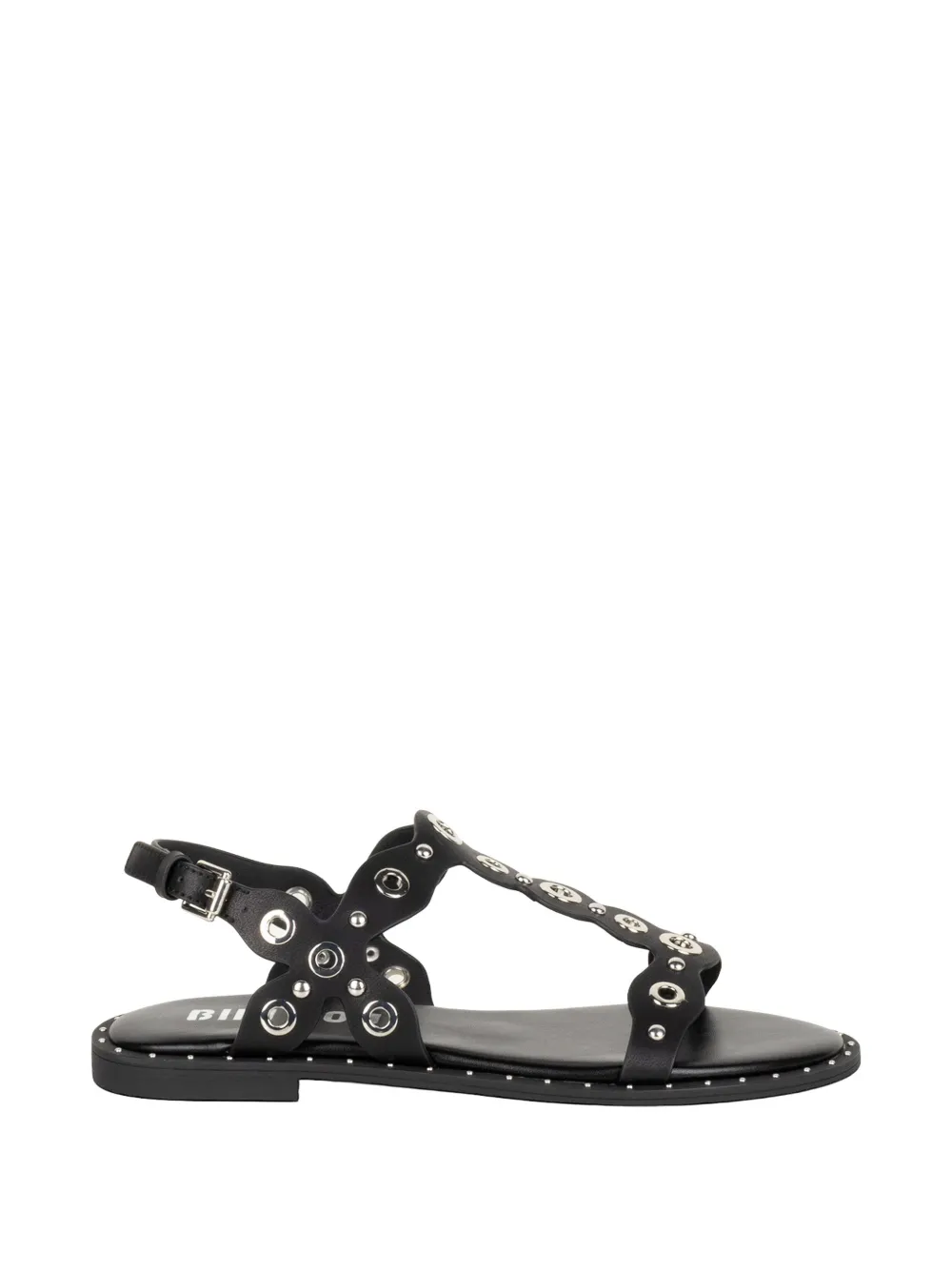 Bibi Lou Canna eyelet-embellished studded sandals Zwart