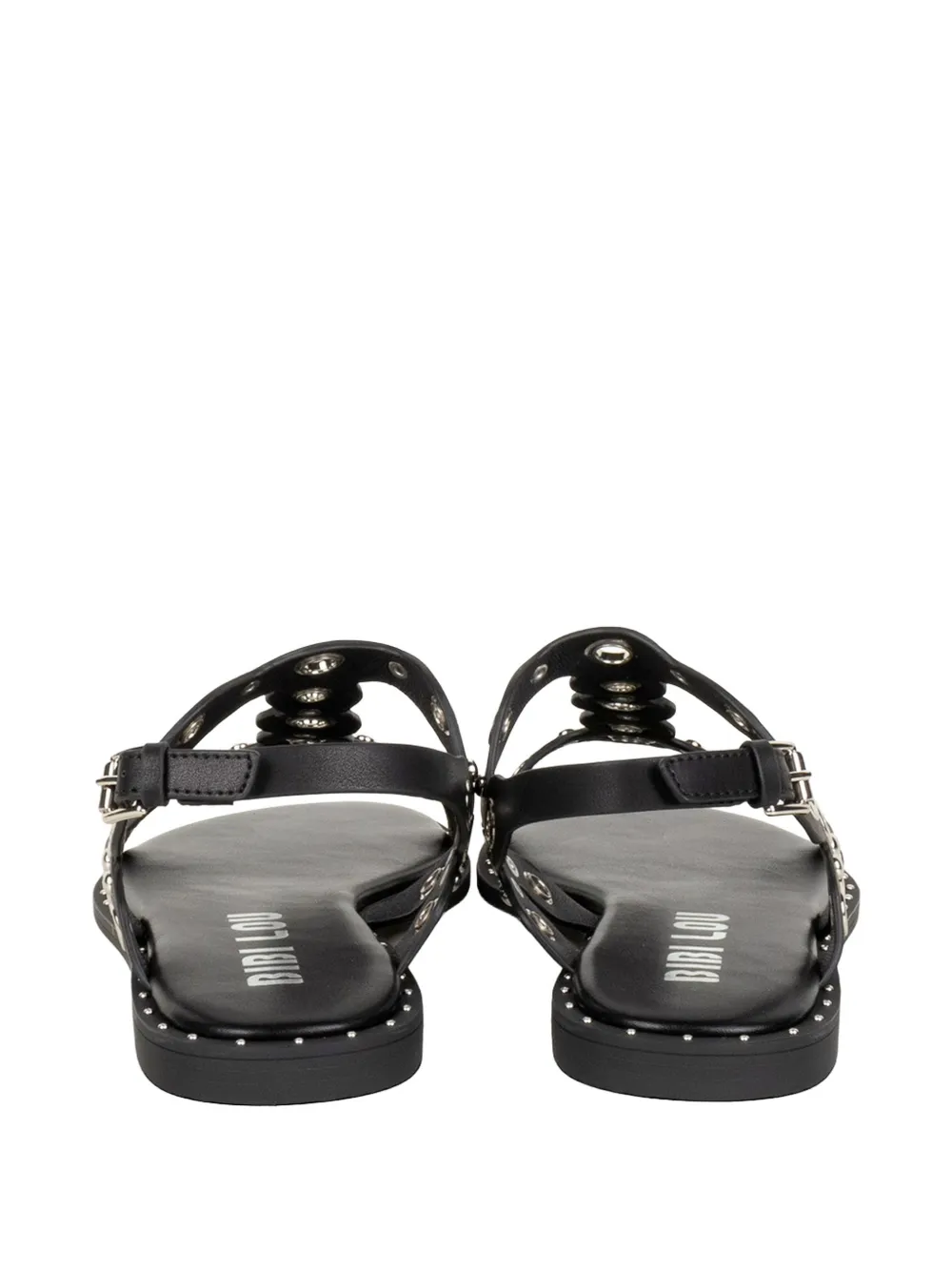 Bibi Lou Canna eyelet-embellished studded sandals Zwart