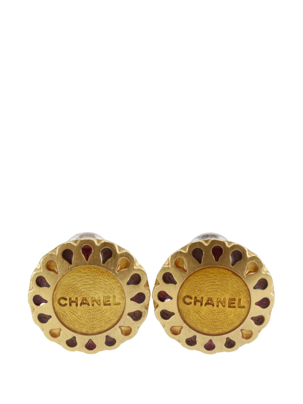 CHANEL Pre-Owned 1999 CC Gold Plated Flower Clip On Earrings costume earrings - Oro