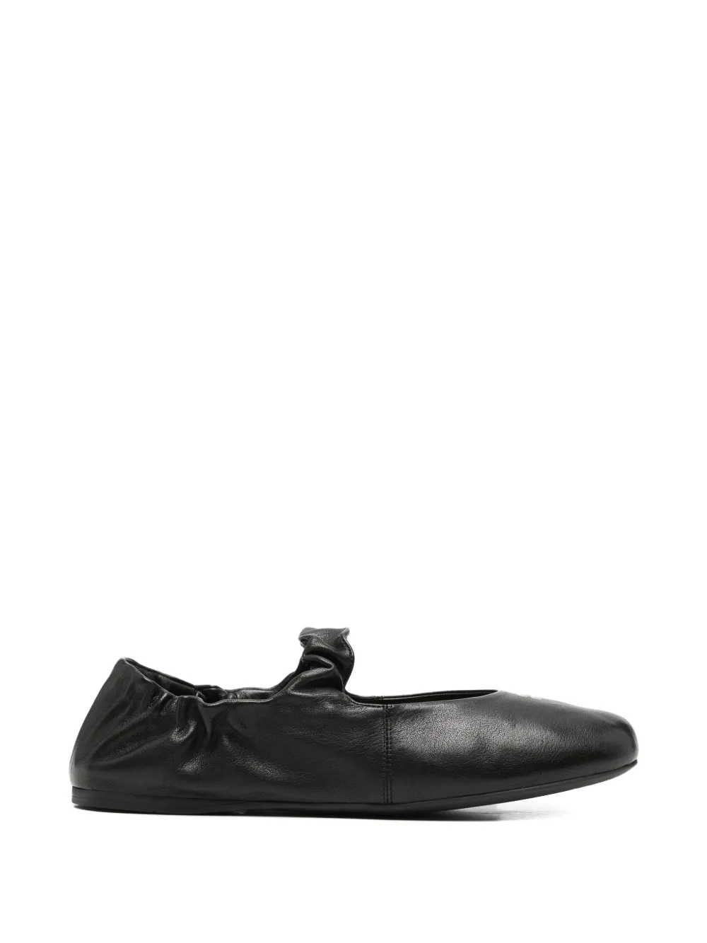 Miu Miu ruched leather ballet flats - Nero