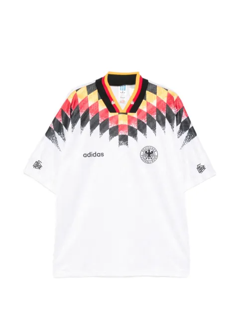 adidas diamond-print V-neck T-shirt