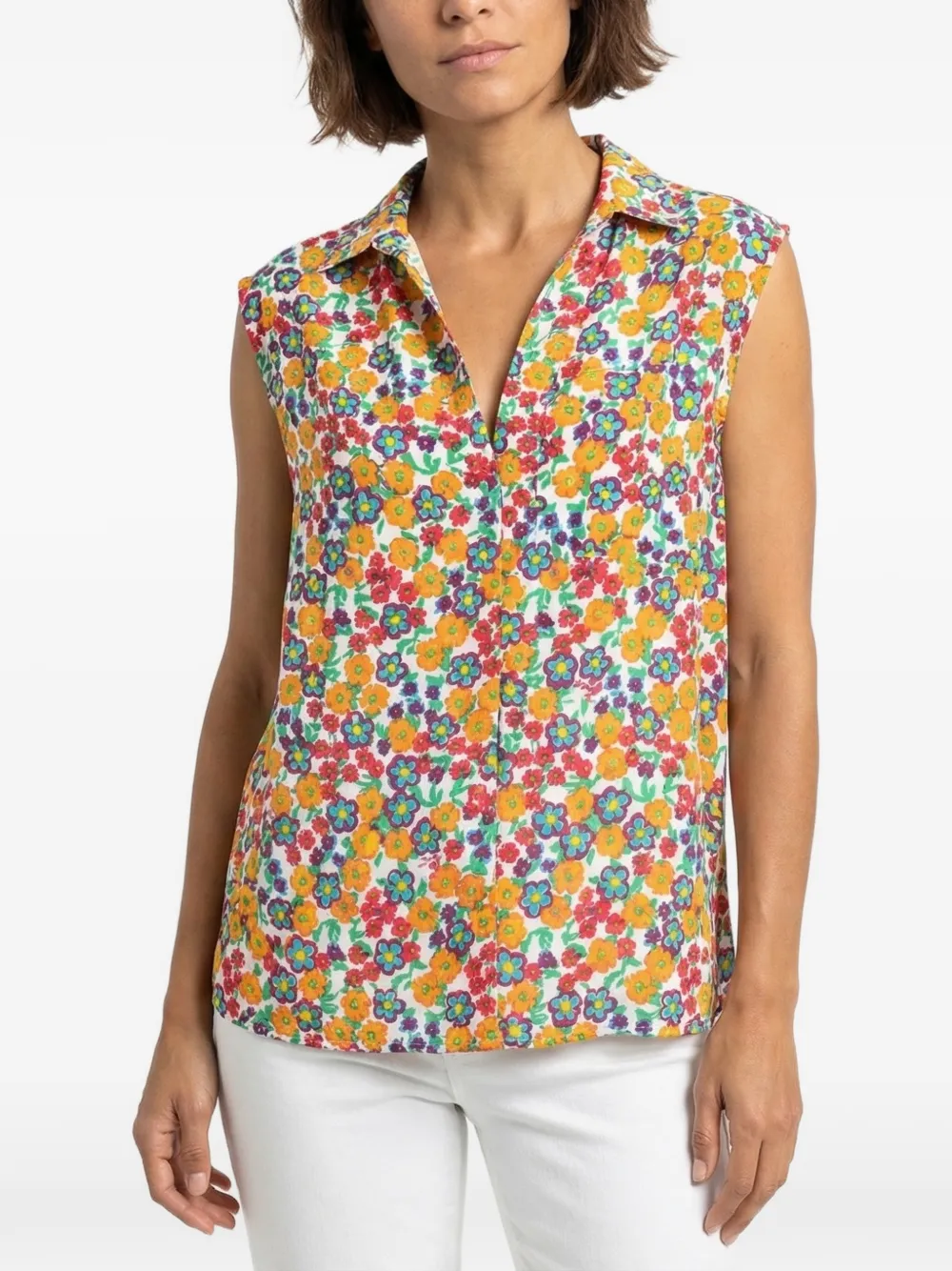 Marni Ärmelloses Hemd mit Blumenprint - Gelb
