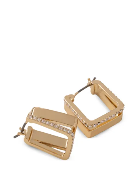 DKNY crystal-embellished square hoop earrings