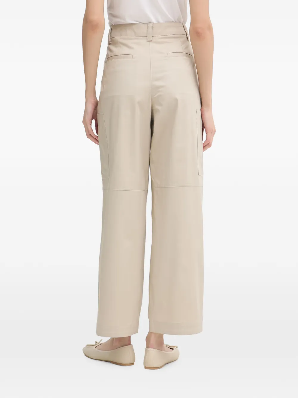 DKNY Broek met geborduurd logo Beige