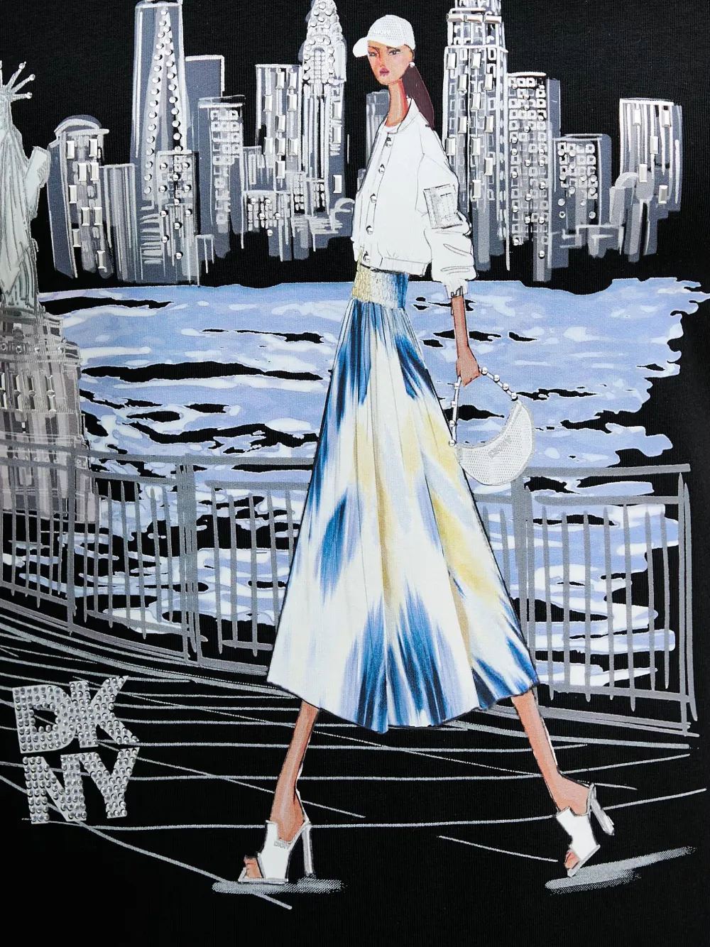 DKNY Statue of Liberty T-shirt met grafische print Zwart