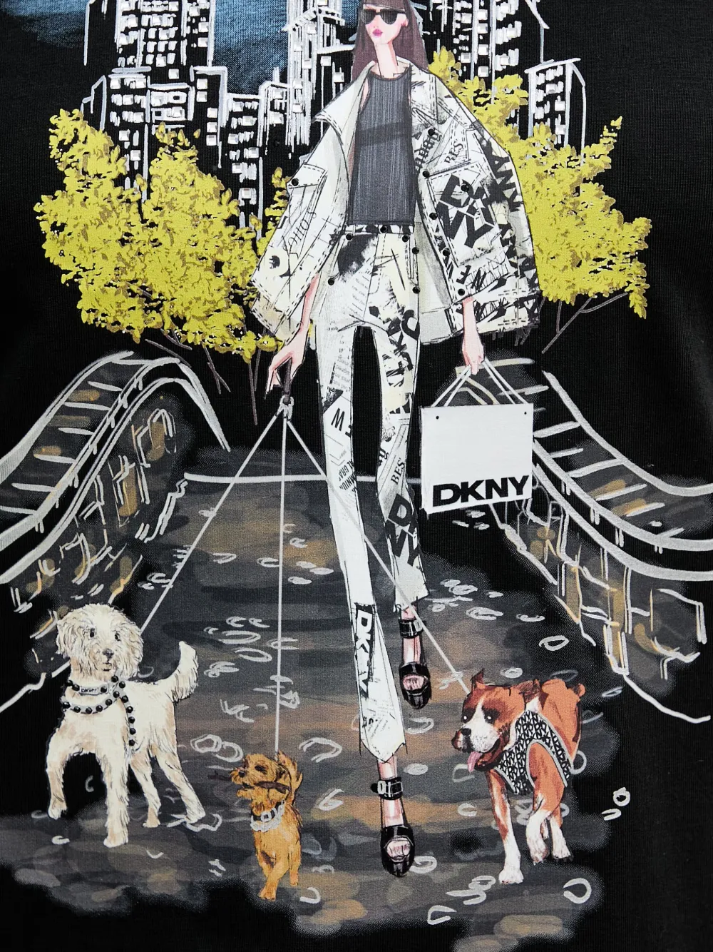 DKNY T-shirt met print Zwart