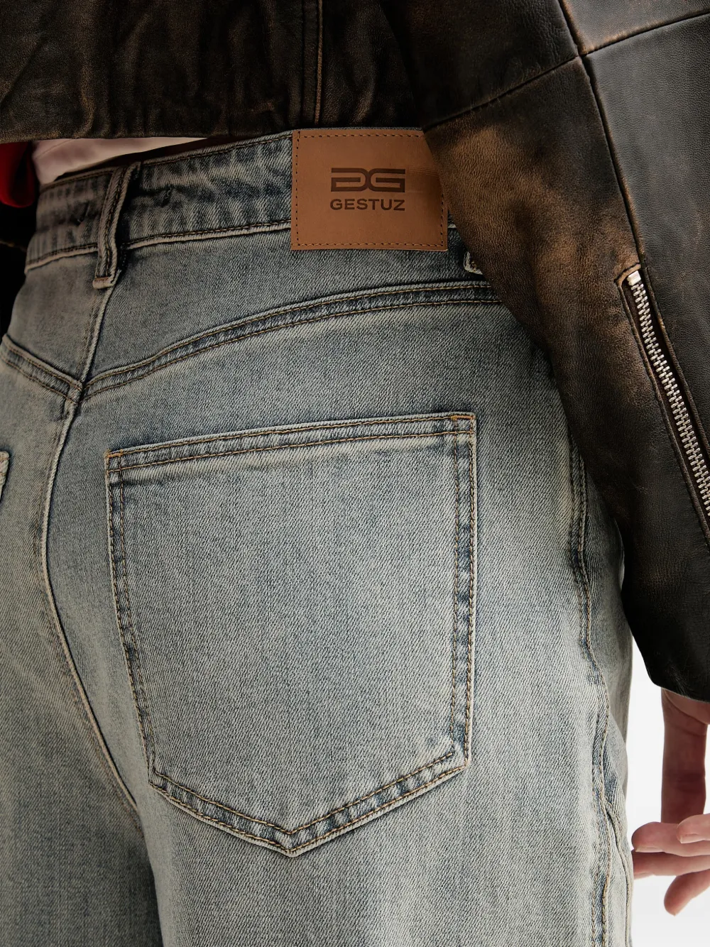 Gestuz GZnoma jeans met vlakken en vervaagd effect Blauw