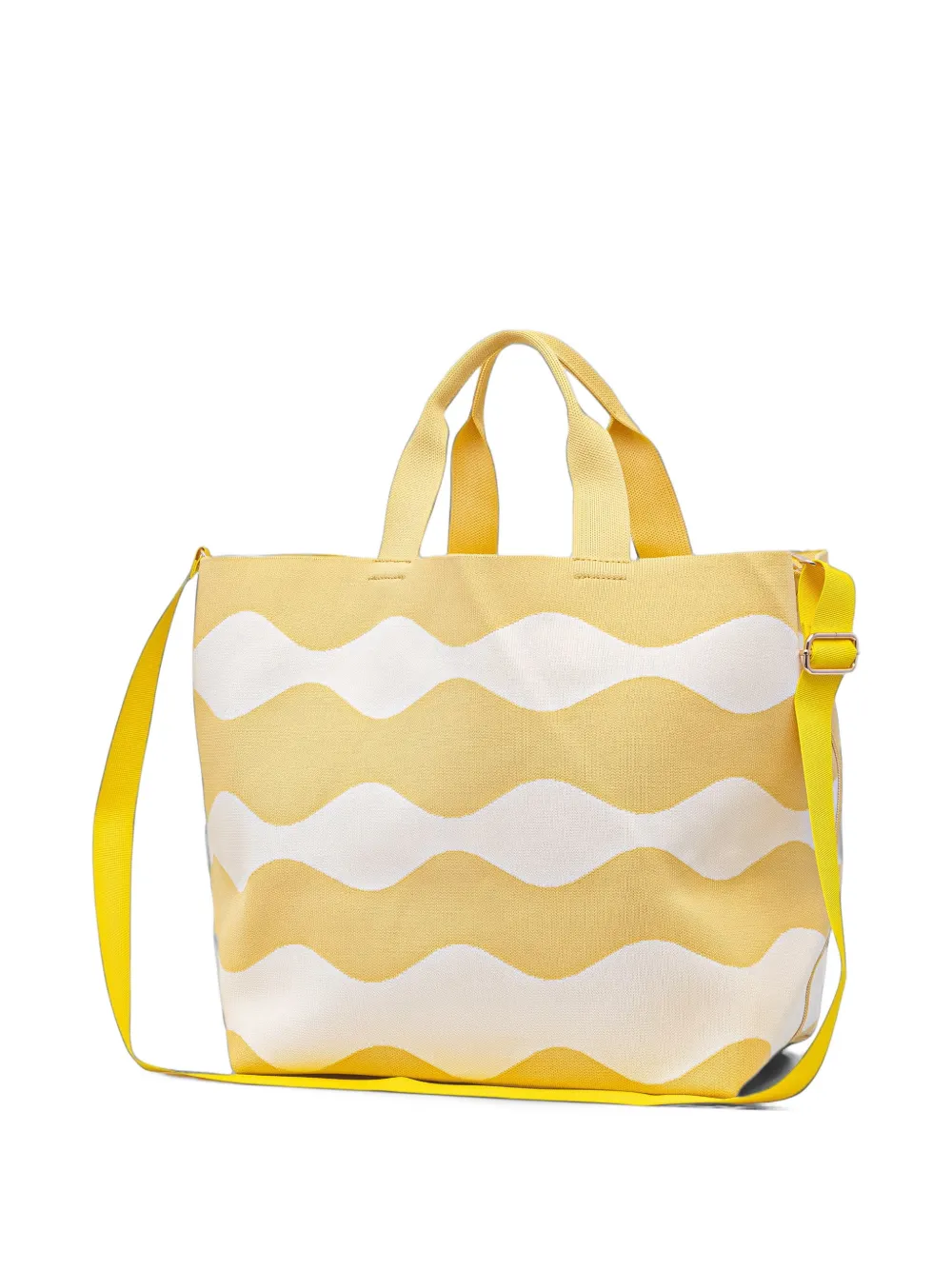 Blauer wave-pattern logo-patch tote bag Geel