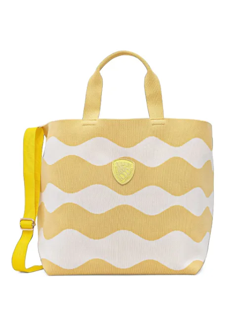 Blauer wave-pattern logo-patch tote bag