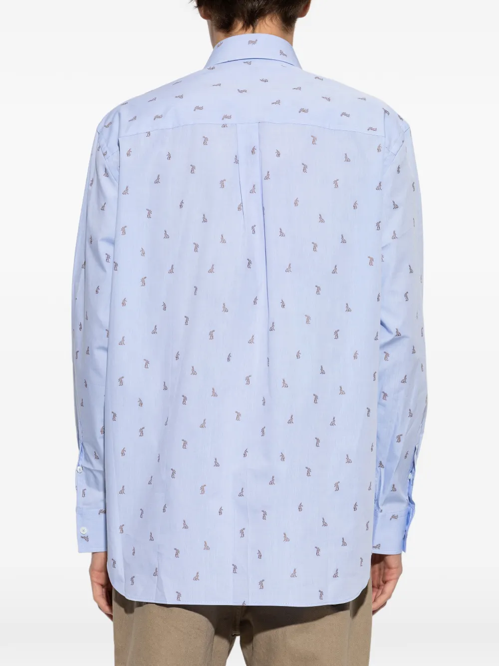 Paul Smith Overhemd met lange mouwen en konijnprint Blauw